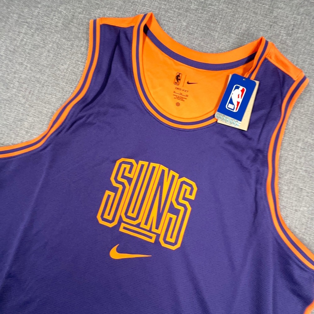 Nike Phoenix Suns Courtside Jersey Mens XL Purple Orange Versus Force Split NEW